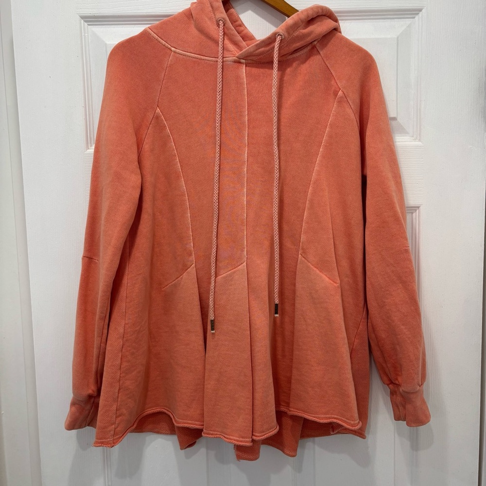 Pilcro by Anthropologie Flared Orange Hooded Sweatshirt Size X-Small